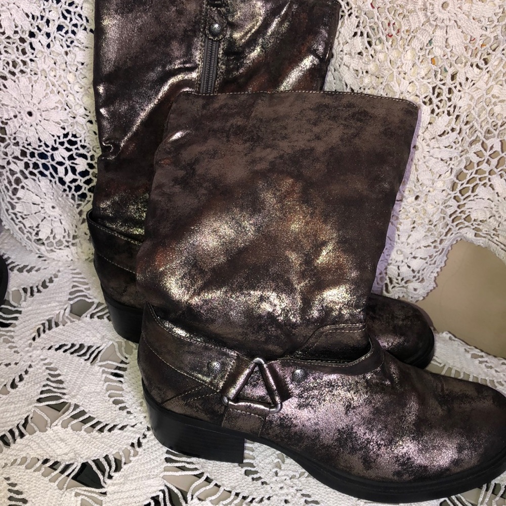 Simply Vera Wang metallic bronze mid-calf boots